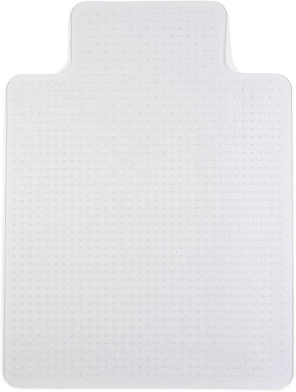 Staples Office Chair Mat, Clear Floor Mats with Lip, Medium-Pile Carpets, Extended Under-Desk Coverage, 48 x 36 Inch, Smooth Glide