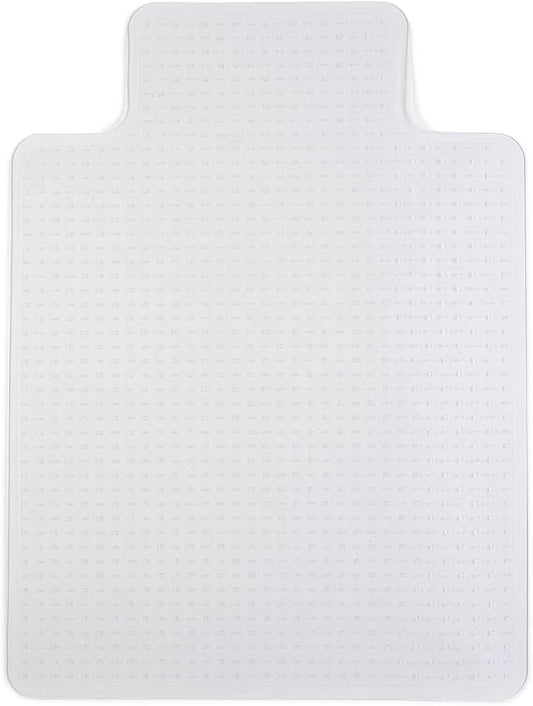 Staples Office Chair Mat, Clear Floor Mats with Lip, Medium-Pile Carpets, Extended Under-Desk Coverage, 48 x 36 Inch, Smooth Glide