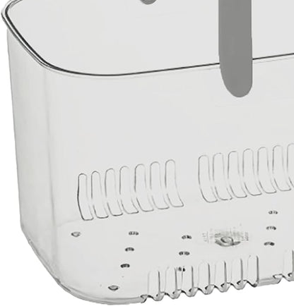 Portable Shower Caddy, Plastic Storage Basket with Handle Box Organizer Bin Drainage Toiletry Tote Bag for Bathroom, Kitchen, College, Gym, Camp (Grey)