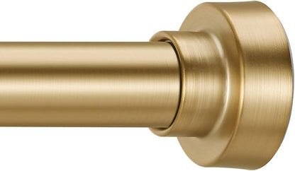 YNL Tension Shower Curtain Rod 34-66 Inch, Adjustable Spring Tension Curtain Rod No Drilling, Non-Slip, Never Rust, Stainless Steel, for Small Window Laundry Door Entryway, Gold