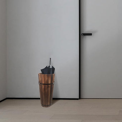 ABOOFAN Wood Umbrella Stand, 42cm Height, Freestanding Umbrella Storage Holder, Multi-Purpose Walking Stick Organizer for Hallway, Entryway, Office