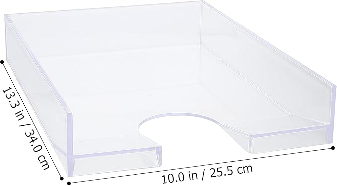WOFASHPURET Stackable A4 Plastic File Box Desktop Organizing Storage Container Office Document Holder Lightweight File Case for Home and Office