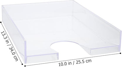 WOFASHPURET Stackable A4 Plastic File Box Desktop Organizing Storage Container Office Document Holder Lightweight File Case for Home and Office