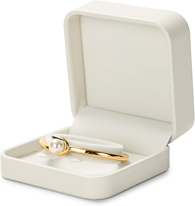 White PU Leather Jewelry Gift Box for Bracelet Small Jewelry Bangle Bracelet Gift Box