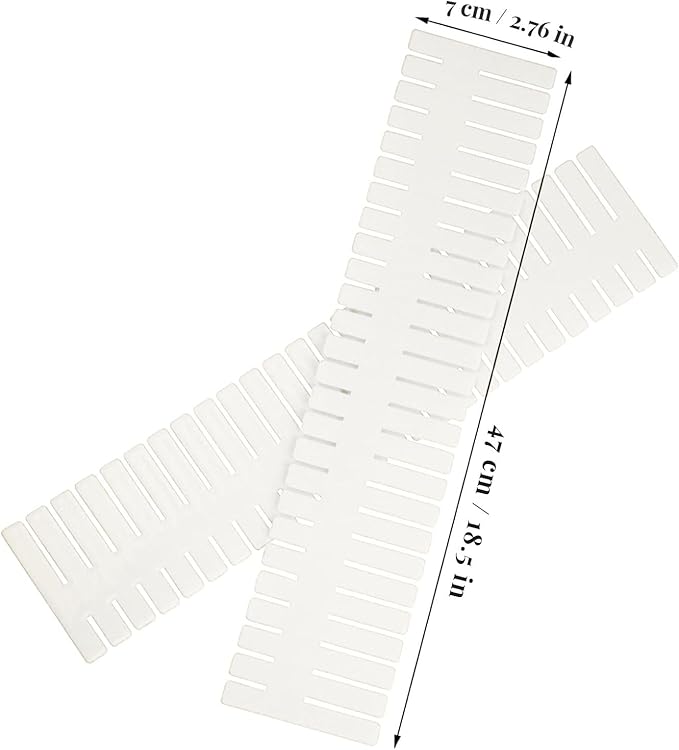 20 Pack Cuttable Drawer Dividers, Plastic Drawer Organizer Set, Storage Dividers for Closet & Kitchen Drawers, White/Blue