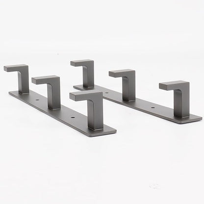Coat Rack, Heavy Duty Stainless Steel 3 Tri Coat Hook Hanger, Wall Mounted Wall Hooks, Rustic Clothes Hook/Key Hook Rail for Bathroom Kitchen Entryway(2 Pack, 3 Hook Grey)