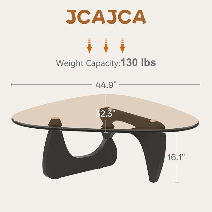 Coffee Table for Living Room Mid Century Modern Center Small Table, Black Brown(45 Inch)