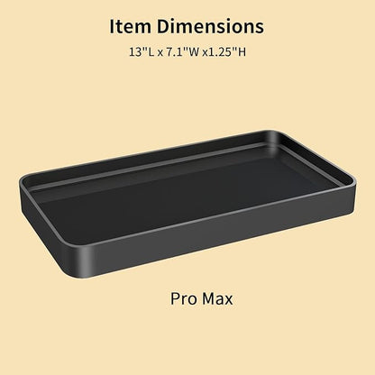 YUMORE Counter Organizer for Bathroom Decor,Bathroom Organizer Countertop,Tempered Glass Storage Shelves, Makeup Tray for Vanity & Bathtub (1 Tier-Pro Max)