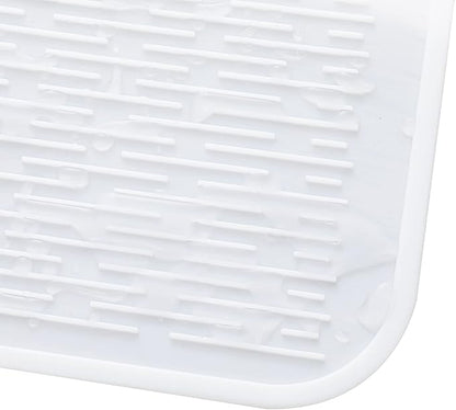 Silicone Dish Drying Mat for Multiple Usage,Easy clean,Eco-friendly,Heat-resistant Silicone Mat for Kitchen Counter or Sink,Refrigerator or Drawer Liner White 3XL 28 inches x 18 inches