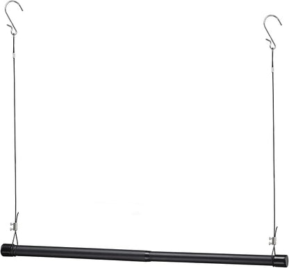 INFLATION Adjustable Closet Rod 15-25 Inch Width, 35 Inch Height Black Stylish Clothes Rack, Perfect Organizer With Tension Rod Fits Hangers Ideal For Women, Men and Kids