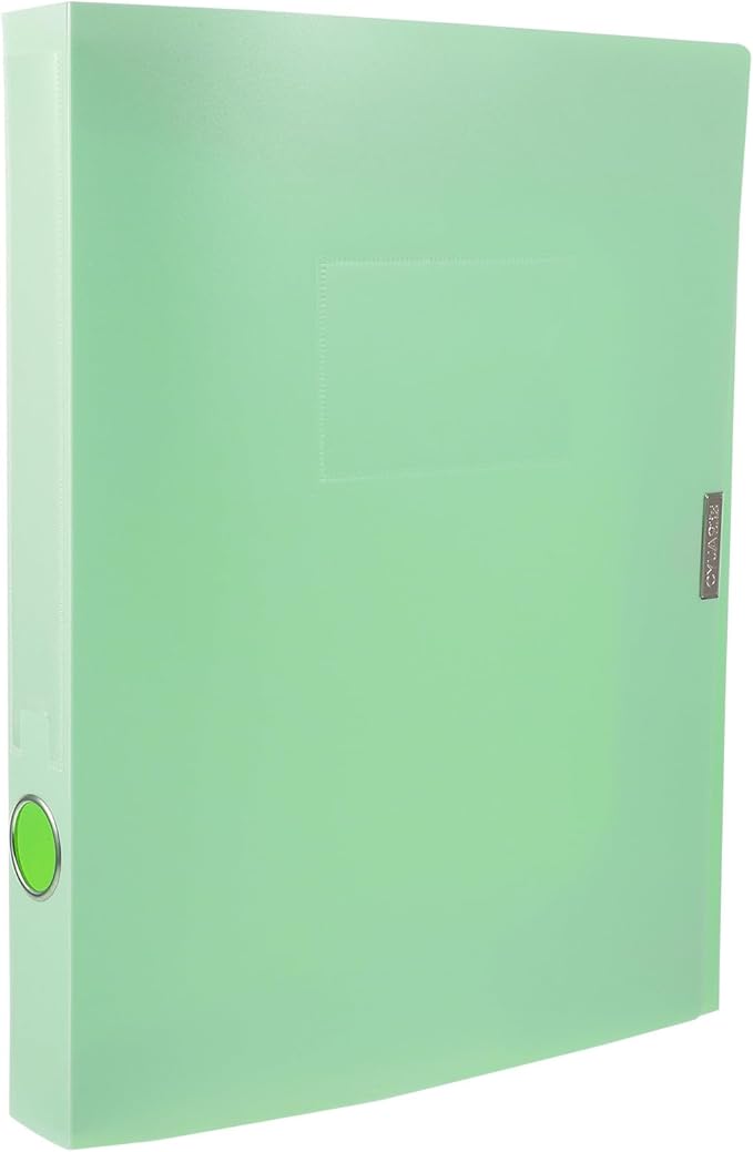 WOONEKY Pastel Color Thickened File Storage Box Portable Document Organizer Case with Capacity PP Material Folder Organizer for Office and Home Use Reusable File Holder in Light Green