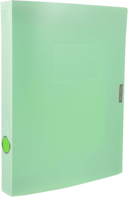WOONEKY Pastel Color Thickened File Storage Box Portable Document Organizer Case with Capacity PP Material Folder Organizer for Office and Home Use Reusable File Holder in Light Green
