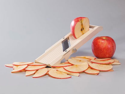 Benriner Mandoline Slicer with 4 Blades, Japanese Stainless Steel, BPA Free, 12.75 x 3.625-Inches, Beige