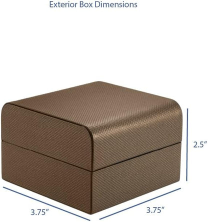 Premium Weave Texture Pillow-Style Watch Box & Bangle Box for Men & Women - Soft Ivory Suede Interior Bracelet/Bangle & Watch Case - Ideal for Watch & Bracelet Jewelry Gift Box Display