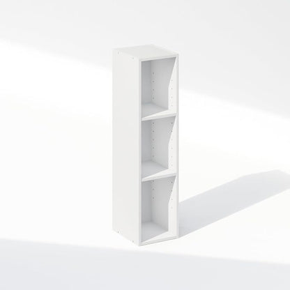 Furinno Reed 3-Tier Closet Organizers and Storage, Closet Organizer, Open Shelf Closet Storage, for Wardrobe, Bedroom, Living Room, 8-Inch Width, White