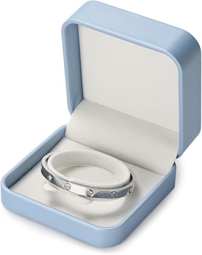 PU Leather Small Jewelry Gift Box for Bracelet Blue Jewelry Bracelet Bangle Gift Box