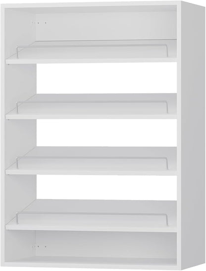 Shoe Shelf Short Tower Closet Unit, Modular Closet System, Wood Closet System Organizer with Storage for Walk In Closets, Clothing Rack for Hanging Clothes, Bedroom, White, 19.5"W