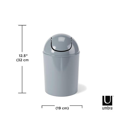 Umbra 1.25 Gallon Mini Waste Can with Removable Swing-Top Lid - Small Garbage Bin for Kitchen, Bathroom, Bedroom, Office - Compact Trash Can Fit Under Tables & Counters - Steel Blue