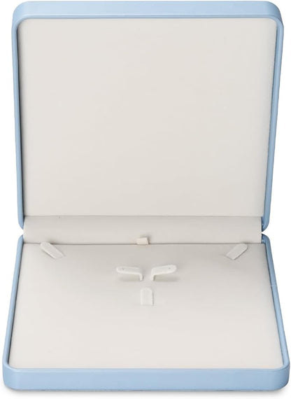 Blue Jewelry Set Gift Box PU Leather Jewelry Box Set for Ring Earrings and Necklace