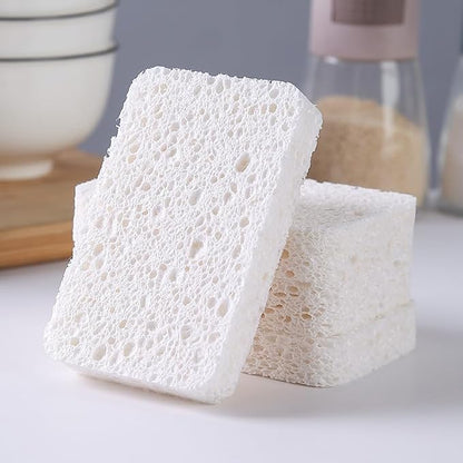 6 - Pack Non-Scratch Scrub Sponges - Sponges for Dishes and Washing Dishes, Cleaning Sponges for Kitchen Home Office, Magical 3D DIY Art and Craft Suppliers（White）