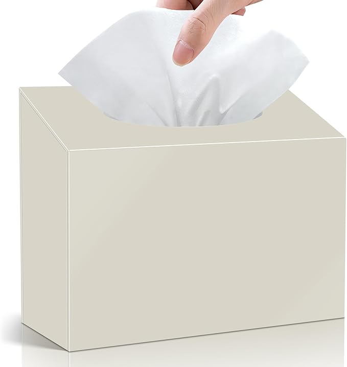 Acrylic Hand Towel Box Cover Compatible with Kleenex Disposable Hand Towels Wall-Mounted Paper Towel Dispenser Suitable for Tabletop, Bathroom, Car, and Office Use Valentine's Day Gifts (Beige)