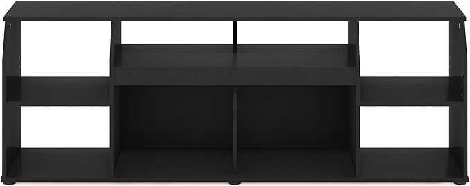 Furinno Jaya TV stand for up to 65 Inch TV, Gaming Enterteinment Center with LED Lights, Living Room Media Console Table, Americano