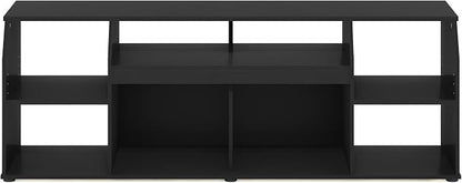 Furinno Jaya TV stand for up to 65 Inch TV, Gaming Enterteinment Center with LED Lights, Living Room Media Console Table, Americano