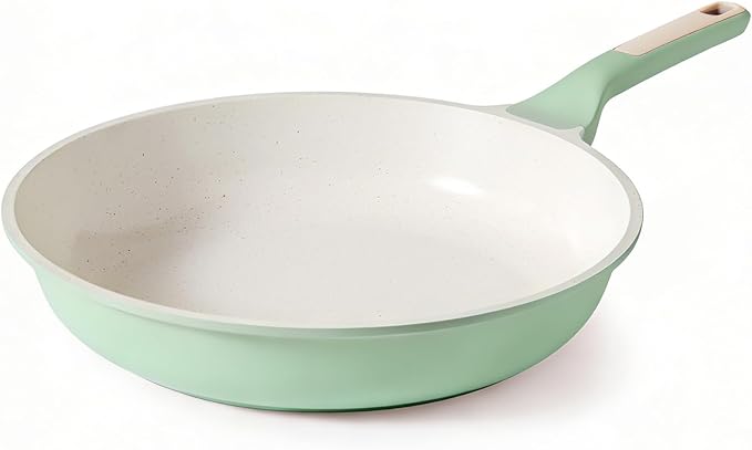 SENSARTE Nonstick Ceramic Frying Pan Skillet, 8 Inch Omelet Pan, Healthy Non Toxic Chef Pan, Induction Egg Pan with Heat Resistant Handle, Dishwasher Safe, PFAS-Free, Green