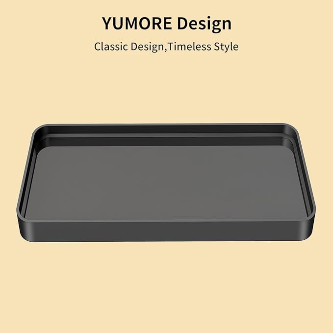 YUMORE Counter Organizer for Bathroom Decor,Bathroom Organizer Countertop,Tempered Glass Storage Shelves, Makeup Tray for Vanity & Bathtub (1 Tier-Pro Max)