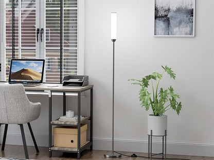Ambimall LED Floor Lamp with Remote Control, 65" Standing lamp with Stepless Adjustable 3000K-6500K Colors & 30-100% Brightness, Foot Switch(Deep Grey) (Pack of 2)
