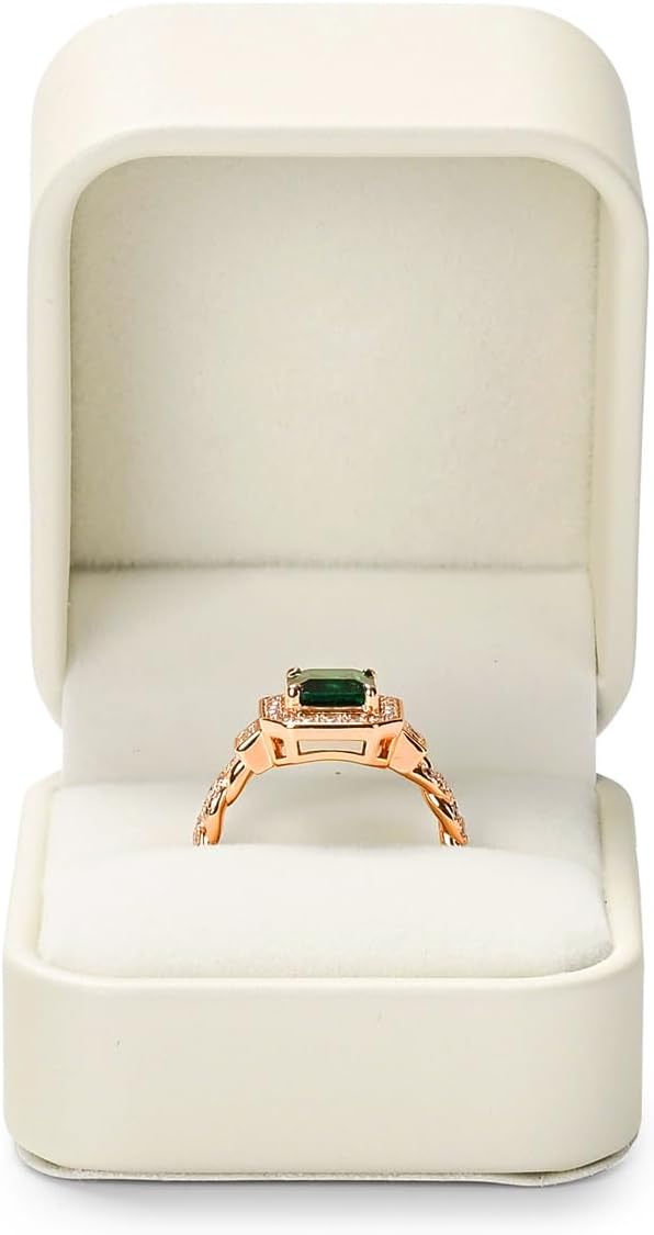 PU Leather Jewelry Ring Box for Proposal Engagement White PU Leather Jewelry Ring Gift Box