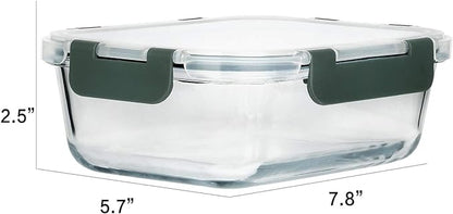 M MCIRCO [8-Pack,30 oz] Glass Meal Prep Containers,Glass Food Storage Containers,Airtight lunch Containers with Lids, Microwave, Oven, Freezer and Dishwasher