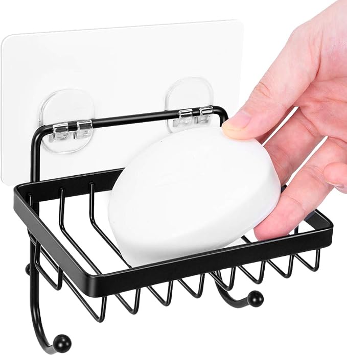 ODesign Soap Dish Sponge Holder with Hook for Bathroom Shower Kitchen Wall Mounted Rustproof Stainless Steel