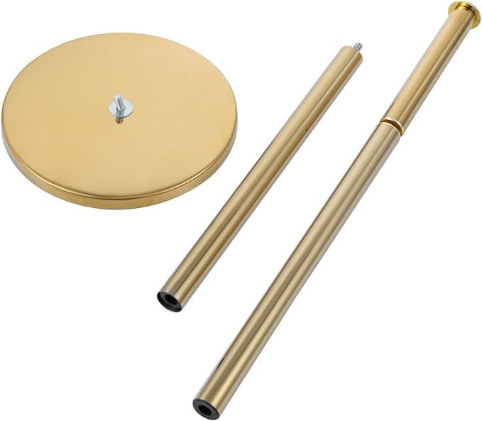 MyGift Modern Brass Tone Metallic Plated Floor Standing Toilet Paper Holder Stand with Roll Reserve Storage Holder, Elegant Freestanding Bathroom Toilet Tissue Dispenser