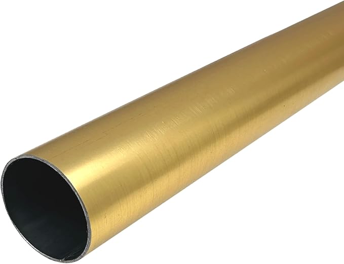 72" HEAVY DUTY Round Closet Rod | 32mm Diameter | Satin Brass Clothes Pole | 1 Pack