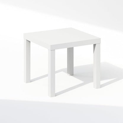 Furinno Classic Coffee Table, Square Modern Center Table with Triple Thick Tabletop, Simple Side Table with 4 Legs, for Living Room, Bedroom, Home Office, White