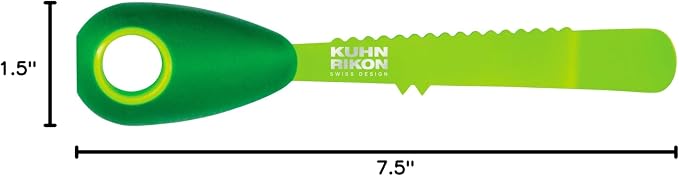 Kuhn Rikon 3-in-1 Avocado Knife with Non-Stick Coating, 7.25 inch/18.42 cm, Green