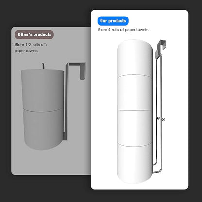 Conworld Toilet Paper Holder for 8 Roll Tissue, Over The Tank Toilet Paper Holder, Stainless Steel Rustproof Toilet Paper Storage Wall Mount, for Bathroom Storage and Organization, Silver, 2 Pack