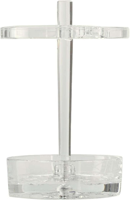 iDesign Toothbrush Holder for Normal to Large Toothbrushes, Spin Brushes, and Toothpaste, The Eva Collection - 3.75" x 3.75" x 5.75", Clear