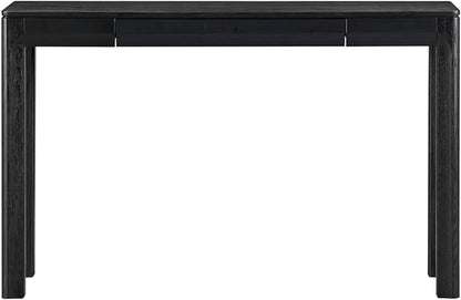 NTC Flow 47-Inch Console Table, Modern Solid Wood Entryway Table with Hidden Drawer, Waterproof & Heat Resistant, Narrow Table for Hallway, Living Room & Foyer, Burnt Black