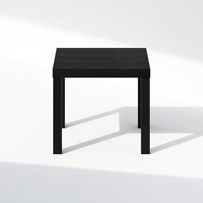 Furinno Classic Coffee Table, Square Modern Center Table with Triple Thick Tabletop, Simple Side Table with 4 Legs, for Living Room, Bedroom, Home Office, Black