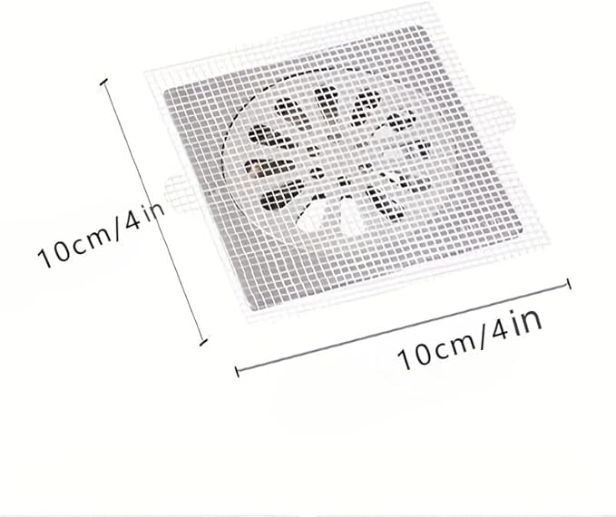 Generic 20PCS Pack,4"" X 4"" Disposable Shower Drain Cover Hair Catcher Shower Drain Mesh Stickers, Bathroom, Laundry, Bathtub, Kitchen, Sink, for Human and pet Hair (20 PCS), White