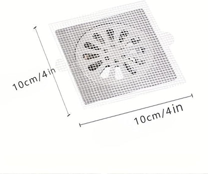 Generic 20PCS Pack,4"" X 4"" Disposable Shower Drain Cover Hair Catcher Shower Drain Mesh Stickers, Bathroom, Laundry, Bathtub, Kitchen, Sink, for Human and pet Hair (20 PCS), White