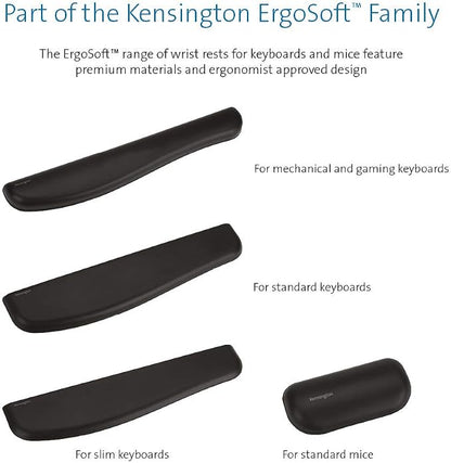 Kensington ErgoSoft Wrist Rest for Standard Keyboards, Black (K52799WW) (Pack of 2)