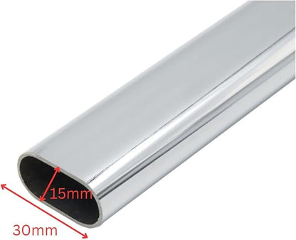 10-Case ProPack Welded Steel Oval Polished Chrome Wardrobe Closet Rods - 98 7/16" (8' 2-7/16") Length – Heavy-Duty Construction