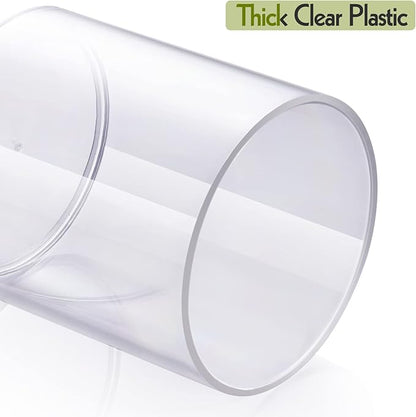 AOZITA 8 Pack Acrylic Qtip Holder Dispenser with Lids & Labels, Cotton Swab, Ball, Round Pads, Floss Picks Storage Canister - Clear Plastic Apothecary Jar for Bathroom Vanity Makeup Organizer