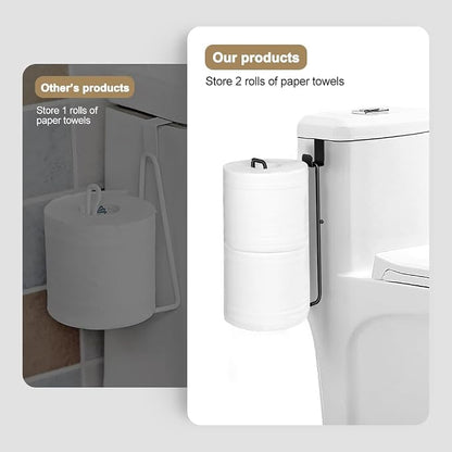Over The Tank Toilet Paper Holder,Bathroom Toilet Paper Roll Holder for 2 Roll Tissue Brushed Nickel,Self Adhesive Toilet Paper Holder Storage Wall Mount,Stainless Steel Toliet Paper Holder（1 Pcs）