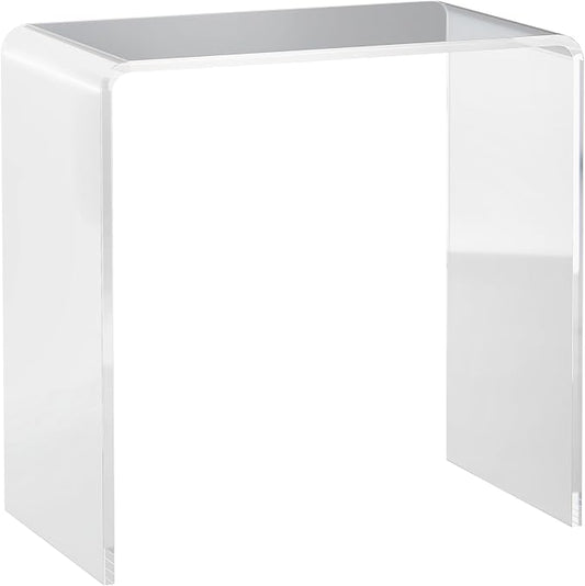 HOMCOM 21" Long Rectangle All Acrylic 12mm Thick Waterfall Coffee Table, Clear