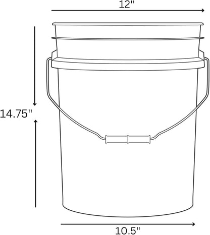 House Naturals 5 Gallon Purple Food Grade Plastic Bucket with Screw on Gamma lid, BPA Free, Made in USA (Pack of 3) (Purple Bucket with Aqua lids)