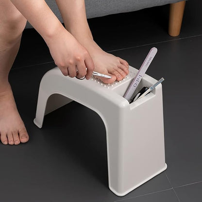 Hedume 2 Pack Shower Foot Rest, Easy Pedicure Foot Rest Stand, Shower Foot Stool for Shaving Legs, Bathing, Manicure, Non-Slip, Built-in Storage